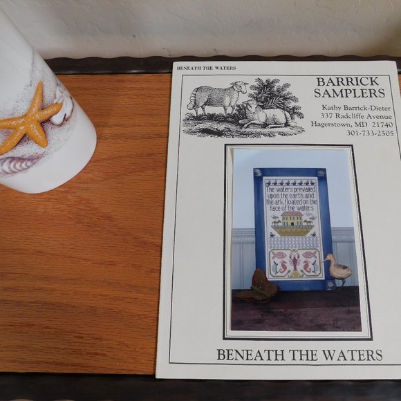 Beneath The Waters Noah cross stitch Barrick Samplers lobster seahorse turtle - Picture 10 of 10